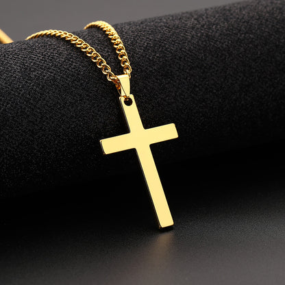 Stainless Steel Cross Shelf Men's Necklace