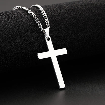 Stainless Steel Cross Shelf Men's Necklace