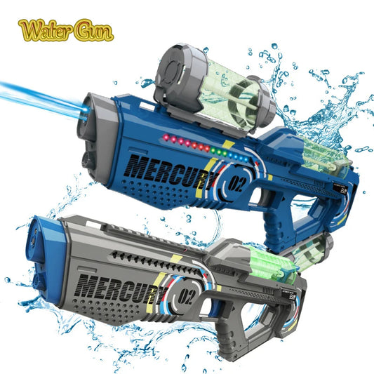 Automatic Summer Electric Water Gun With Light Rechargeable Continuou Firing Party Game Kids Space Splashing Toys For Boys Gift