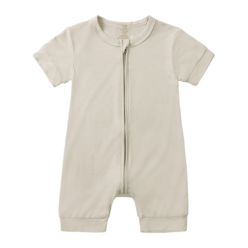 Bamboo Fiber Clothes For Babies Zipper Jumpsuit