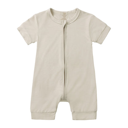 Bamboo Fiber Clothes For Babies Zipper Jumpsuit