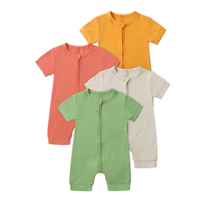 Bamboo Fiber Clothes For Babies Zipper Jumpsuit