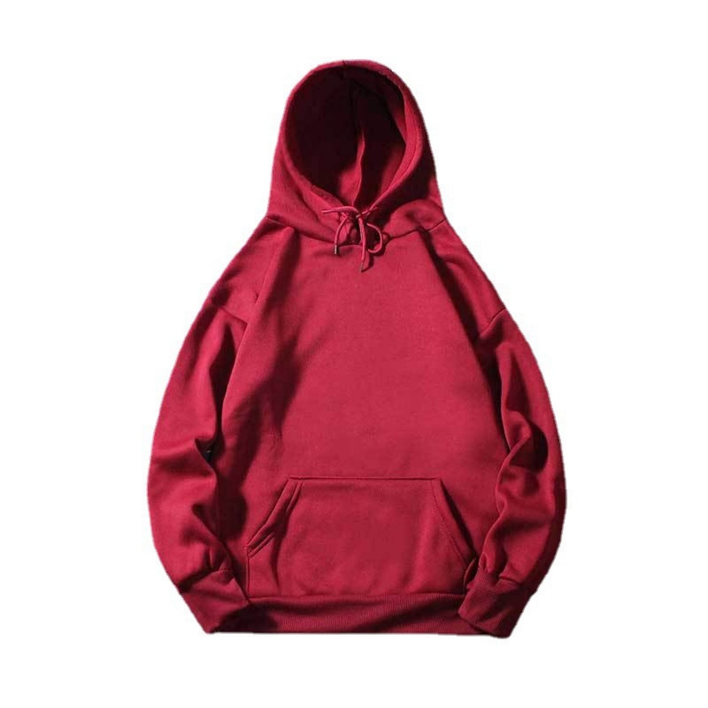 Loose Blank Hoodie With Plush Solid Color