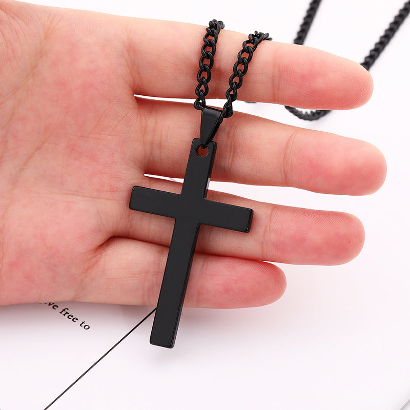 Stainless Steel Cross Shelf Men's Necklace