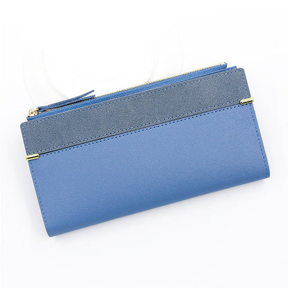 Frosted Leather Long Purse For Women