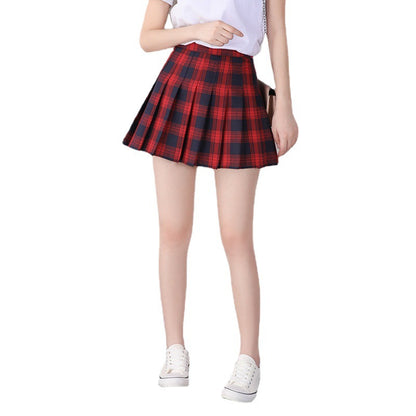 Women's Spring And Summer Plaid High Waist Skirt