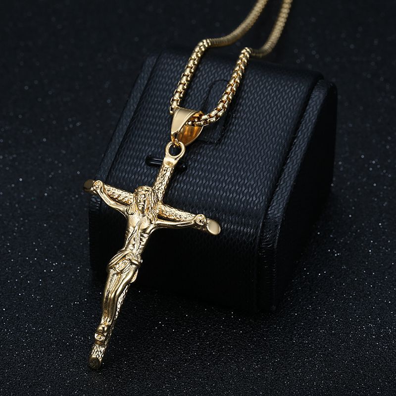 Titanium Steel Gilded Catholic Jesus